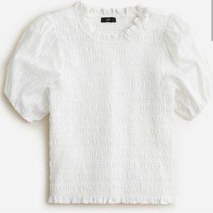 J. Crew puff sleeve voile swiss dot top